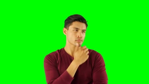Man pretending to use an invisible screen