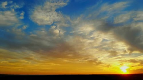 Colorful Panorama Sky During Sunrise and Sunset in Summer Morning