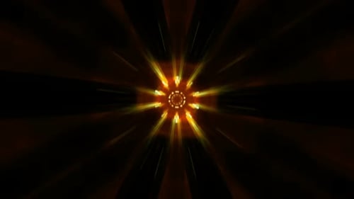Abstract Circle Rays Orange 04
