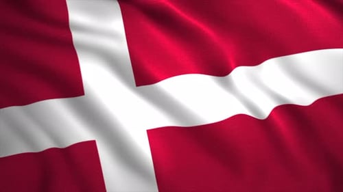 Realistic Waving Flag of Denmark Seamless Loop
