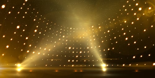 Golden Abstract Light Grid Stage Background Loop