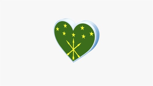 Adygea Flag Heart Shape