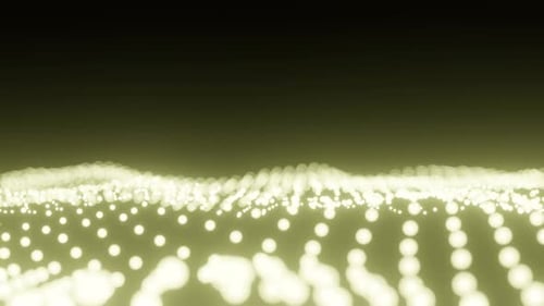 Undulating Digital Wave of Glowing Particles