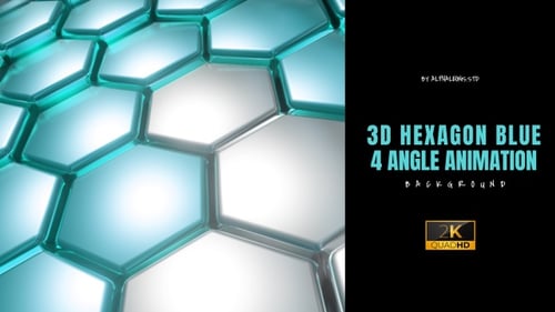 Hexagon 3D Blue Two Tone