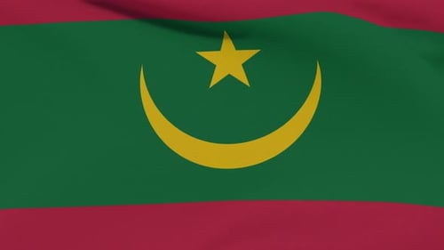 Waving Flag of Mauritania Realistic Animation