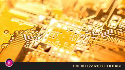 Extreme Close Up of Computer Circuit Board