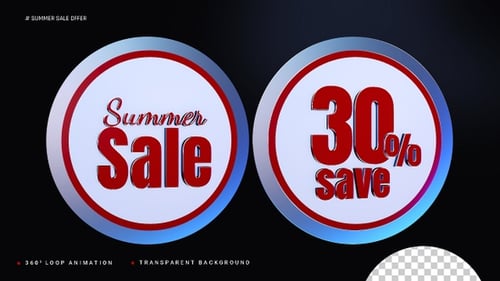 Animated 3D Sale Badge Rotating Discount Display