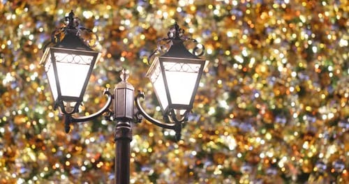 Christmas tree decoration and Street light