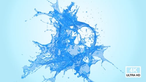 Abstract Blue Water Splash 4K