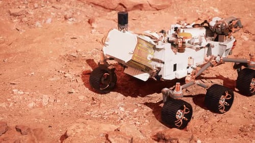 3D Animation of a Space Rover on Mars-like Terrain