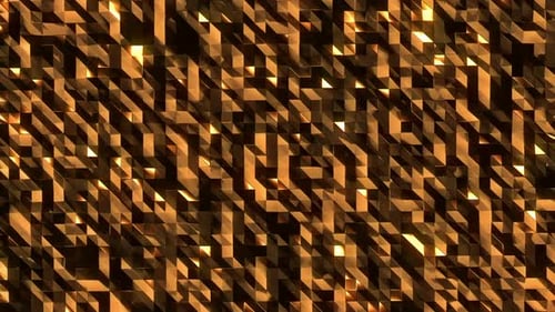 Abstract Geometric Golden Shimmering Textured Loop Background