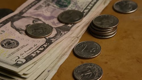 Rotierende Aufnahme der amerikanischen Währung