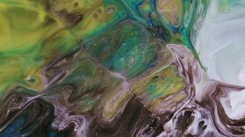 Abstract Footage of Swirling Colorful Paints