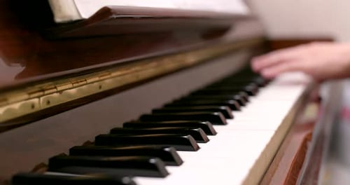 Hands Playing Piano Keyboard Musical Instrument