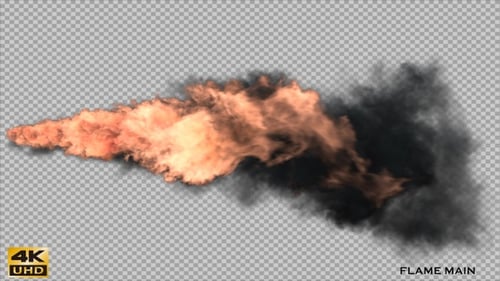 Realistic Fire Burst with Smoke Element
