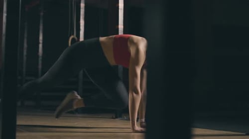 Woman Does Mountain Climber Workout