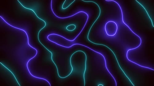 Abstract Neon Wavy Lines Glowing Animated Background