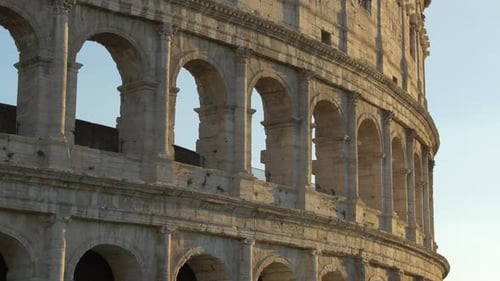The ancient Colosseum arches in Rome