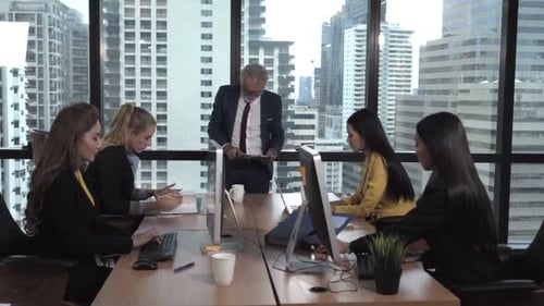 Senior Leader Giving Advice Speech to Team Members