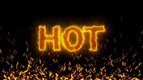 Hot Text Reveal with Burning Fire Sparks