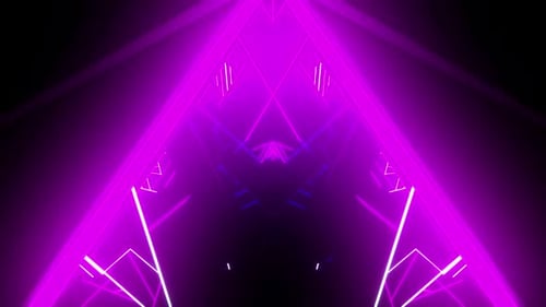 Abstract Neon Geometric Tunnel Loop Background Animation