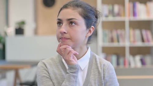 Woman Thinking Indoors