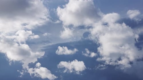 Clouds Rolling Slowly in Sky Wide Shot