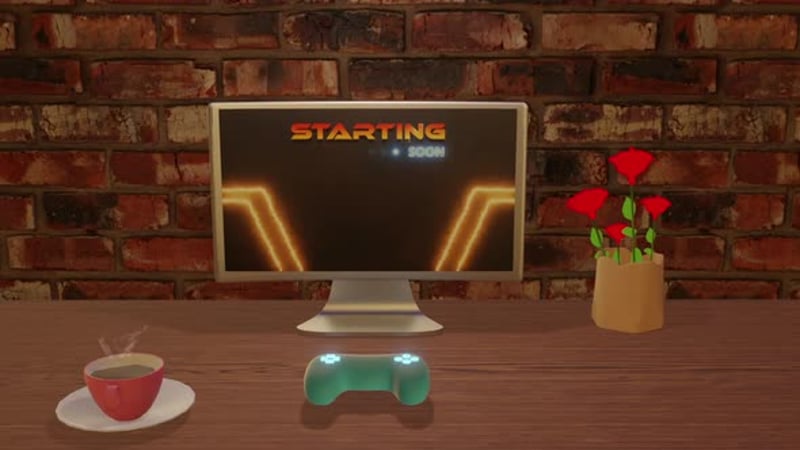 Animated Gaming Computer Starting Soon Screen Room: livestreaming Loop ...