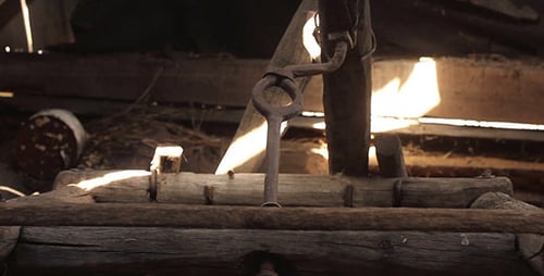 Rustic Interior Of An Abandoned Barn