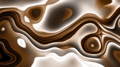 Abstract Fluid Organic Brown Gold Glowing Background Loop