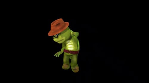 Cartoon Old Turtle Dance 7