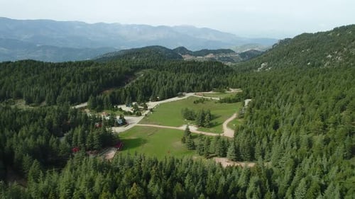Nature Forest And Mountains Lake Aerial View 4