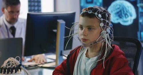 Boy Undergoing Electroencephalography Examination