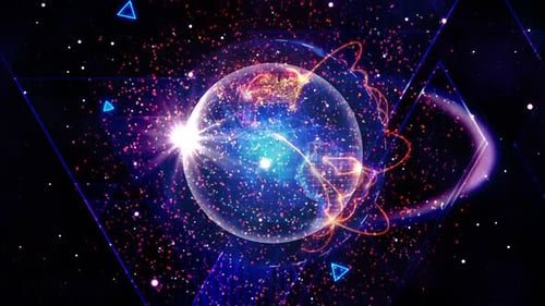 Digitally generated video of galaxy