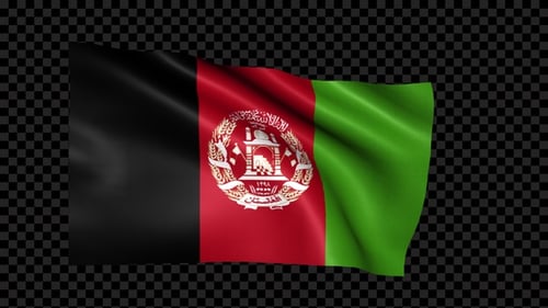 Realistic Waving Afghanistan Flag with Alpha Channel