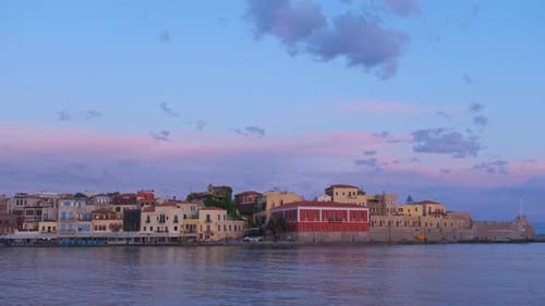 Picturesque Old Port of Chania, Crete Island. Greece