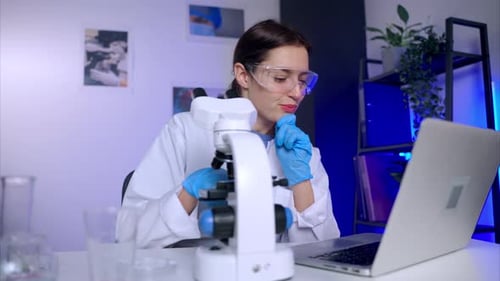 Dedicated Scientist Works in Modern Laboratory