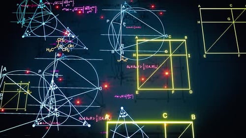 Dynamic Geometric Scientific Data Animation Background