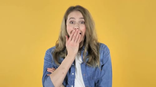 Surprised Woman Reacts with Shock and Delight