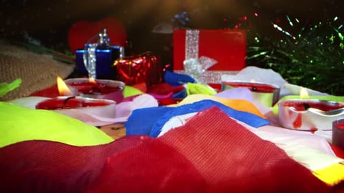 Gifts and Ornaments with Heart Shaped Candles