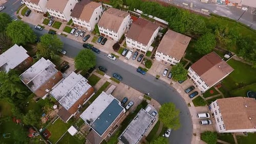 Real Estate Drone Shots Establishing Shot American Neighborhood Suburb