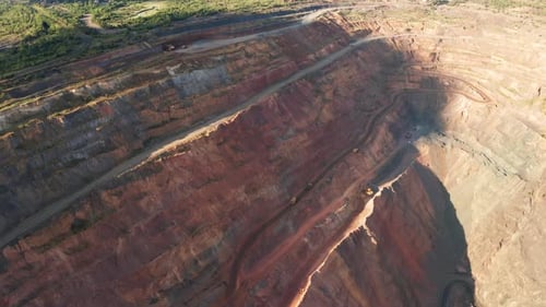 Aerial View of an Open Pit of Iron Ore