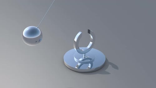 Abstrack Background silver ball moves through the object Looped Animation animation