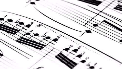 Close Up of Black Musical Notes on White Sheet