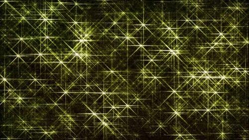 Particules jaunes scintillantes abstraites dans la boucle de la grille