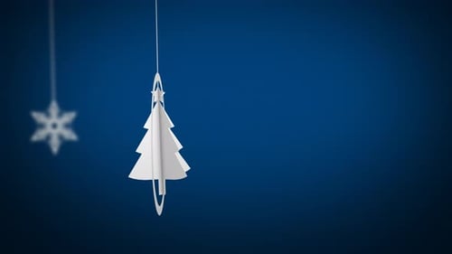 Animated Minimalist Paper Cut Christmas Tree Ornament