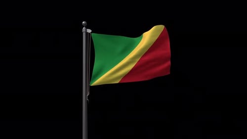 Republic of the Congo Flag Waving Seamless Loop Animation