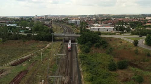 Train In Industrial Zone