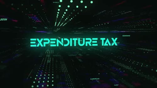 Expenditure Tax Futuristic Data Tunnel Text Reveal