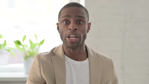 Portrait of African Man Feeling Angry Fighting